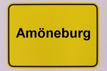 Grafische Darstellung des Stadteingangsschildes der Stadt Amöneburg