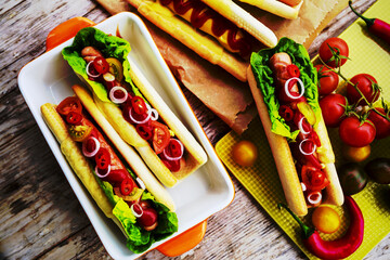 Fast food hot dog cobs