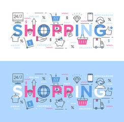 Vector illustration of online shopping, E-commerce with icons and text for app, web, graphic design, banner, background, websites, infographics. Shopping bonus system. Internet shops and discounts