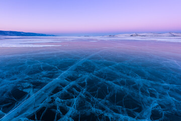 The popular sights of Lake Baikal in Russia, the stunning winter landscape.