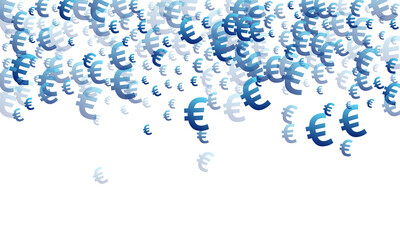 Euro blue signs scatter currency vector 