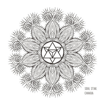 The Soul Star Chakra symbol vector illustration. For logo yoga healing