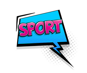 Comic text sport speech bubble pop art style