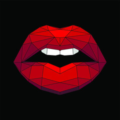 vector illustration of lips