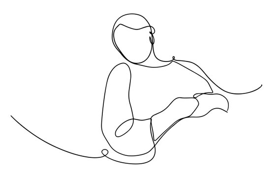 Woman Laying Down And Feeling Sick One Line Vector Drawing, Illustration. Continuous Line Drawing Of Sick Woman Laying In Bed In A Hospital. Sleeping Woman Drawing. Coronavirus. Covid-19