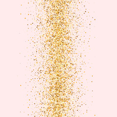 Gold Dust Happy Pink Background. Paper Rain 
