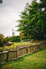 wooden fence in the forest