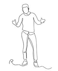 Businessman celebrate success. Office worker dancing line illusration. Happy business man dancing in work suit. vector illustration. Vector.