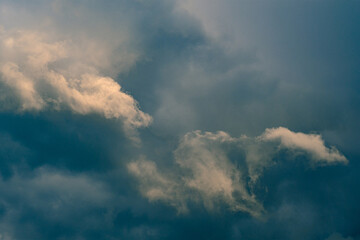 Fototapeta na wymiar Volumetric beautiful clouds