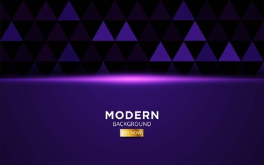 Luxury purple overlay layers background. Realistic light effect on textured purple Triangle background.