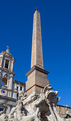 Fototapeta na wymiar Piazza Navona (Navona Square) Fountain of the Four Rivers, Rome, Italy