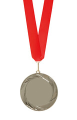 Silver medal isolated on white. Space for design