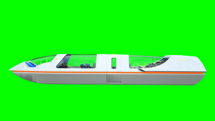 futuristic passenger flying bus. Transport of the future. 3d rendering isolate.