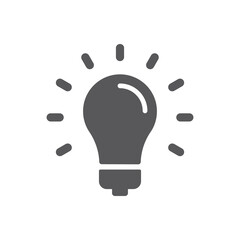 Light bulb icon. Electric lamp illustration, symbol of idea, innovation and solution.