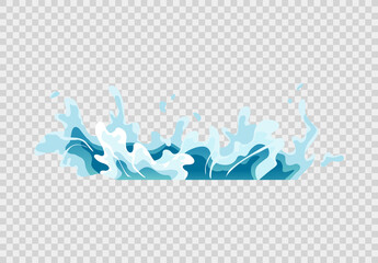 Obraz premium Water splash animation. Shock waves on transparent background. Spray motion, spatter blast, drip. Clear water frames for flash animation in games, video and cartoon