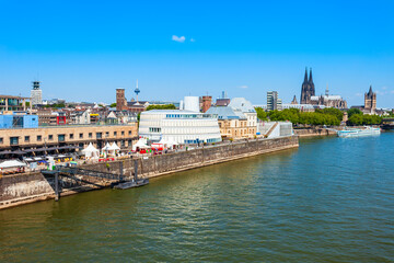 Fototapeta na wymiar Rheinauhafen district in Cologne, Germany