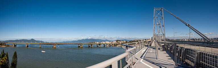 view of Florianopolis bridges, new and old bridge