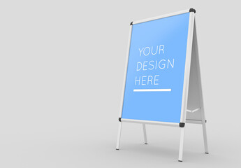 Advertising A-Stand Mockup with Editable Background