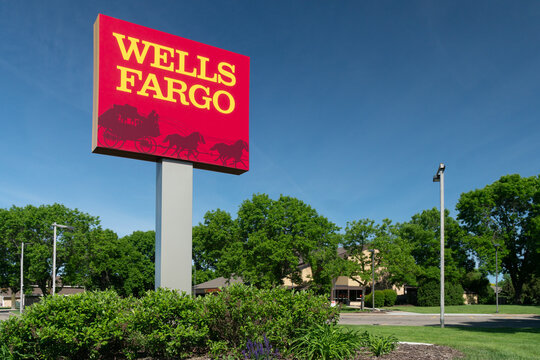 Wells Fargo Bank Exterior Sign and Trademark Logo