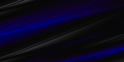 Volumetric 3D abstract space with black and blue color