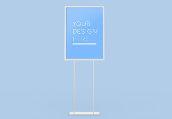 Freestanding Vertical Advertising Stand Board Mockup with Editable Background