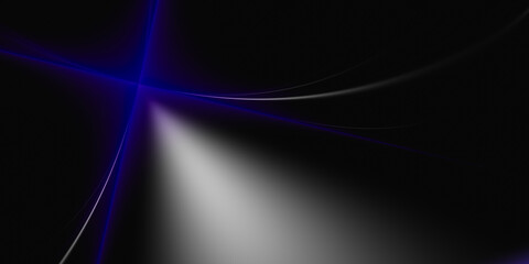 Volumetric 3D abstract space with black and blue color