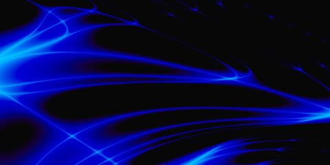 Volumetric 3D abstract space with black and blue color