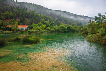 River and wild landscape at Krka National Park in Croatia