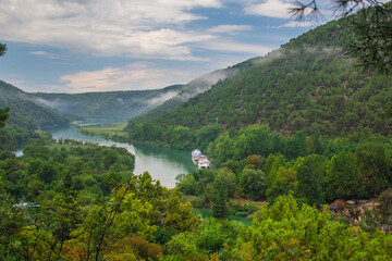 Krka National Park. Wild landscape at famous tourist attraction in Croatia