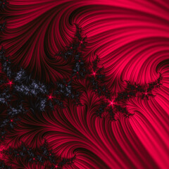Fototapeta na wymiar Beauty fractal with star, black and red color