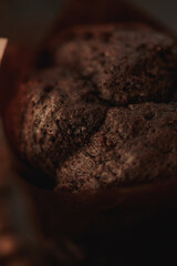 brown chocolate muffin.