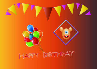 Happy Birthday Calligraphy Graphic Design Hand drawn Posters text phrase, Greeting Cards Vintage art lettering word Calligraphic quote Vector Illustration.