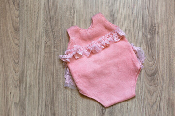 a suit for a newborn. pink bodysuit for baby. suit for girls for a newborn photo shoot
