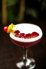beautiful exotic cocktail with fruit.