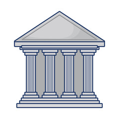 Obraz premium bank building facade isolated icon