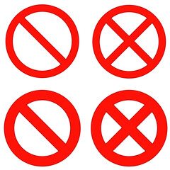 red prohibition sign isolated on a white background. Set of prohibition sign. Stop symbol Red prohibition icon. vector illustration.