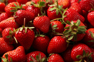 Tasty red strawberry on whole background, close up. Summer berry
