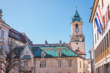 Fototapeta premium Streets of the old town of Bratislava, Slovakia