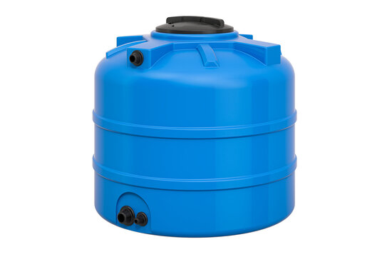 Blue Plastic Water Tank, 3D rendering