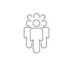 Crowd of party people with watercolour effect linear design. community team concept icon. Stock vector illustration isolated on white background.