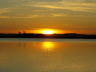 sunset over the lake