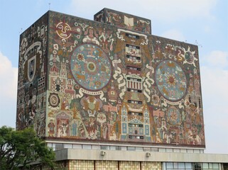 UNAM university central library building, Mexico city