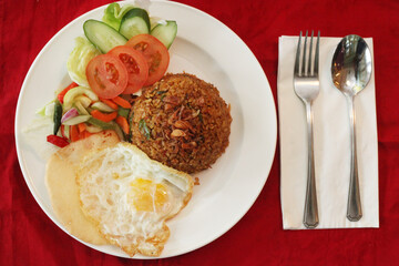 fried rice with egg and vegetable