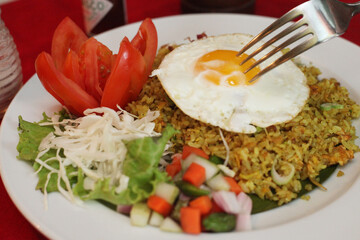 fried rice with egg and vegetable