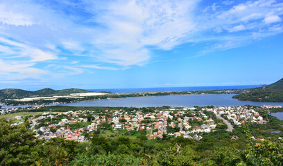 Fototapeta na wymiar overview of florianopolis isle in brazil