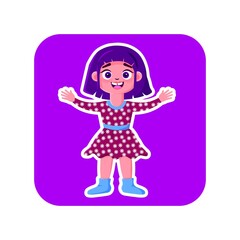 Cheerful girl with a happy face.