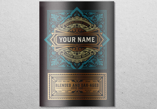 Vintage Liquor Label Packaging Layout&nbsp;