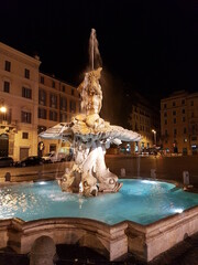 fountain at night Rome Italy