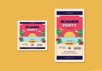 Summer Party Social Media Layouts