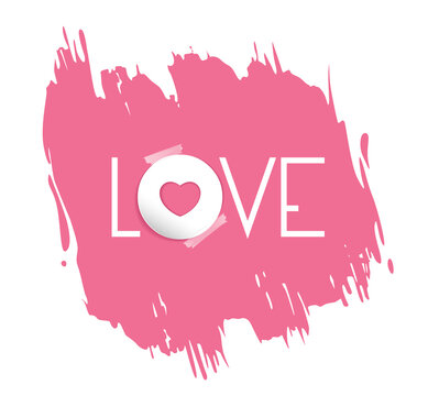 Vector illustration of blotch, blur word love with scotch template
